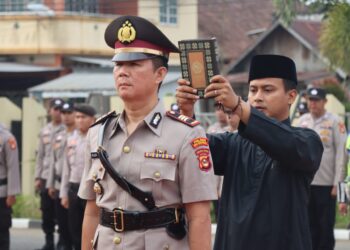 Upacara Serah Terima Jabatan Kapolsek Babat Toman