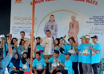Achmad Khadafi Caleg DPRD Provinsi Dapil Banyuasin Dari Partai Gerindra Gelar Senam Sehat Desa Merah Mata