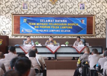 Meminimalisir Pelanggaran Anggota, Bidpropam Polda Lampung Lakukan Mitigasi Pelanggaran Disiplin Di Polres Lampung Selatan
