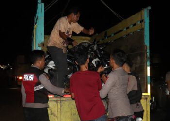 Polisi Tindak Tegas Balap Liar di Sabah Balau, Ratusan Motor Diamankan