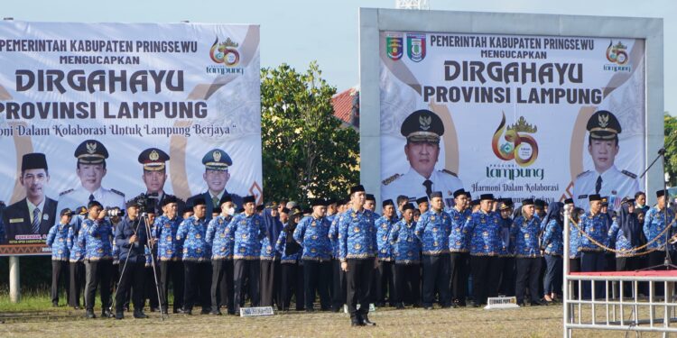 Pemkab Pringsewu Gelar Upacara HUT ke-60 Provinsi Lampung