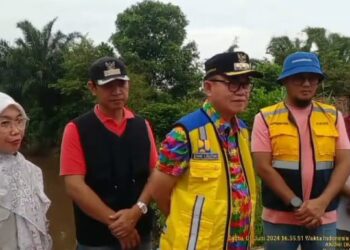 Pj Bupati Banyuasin H. Hani Syopiar Rustam Pantau Hasil Normalisasi Sungai Gasing di Perumahan Alghoni