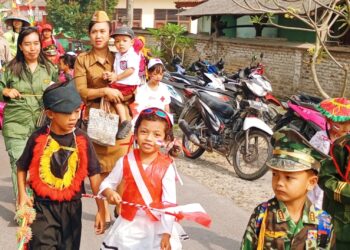Meriahkan HUT RI ke 79 TK Pratama Widya Pasraman Adhitya Adhyapala Gelar Carnaval