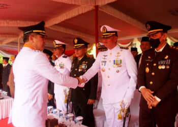 Prajurit Yonif 9 Marinir Ikuti Upacara Bendera Dalam Rangka HUT Kemerdekaan RI Ke 79