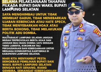 Pasca Tahap Pedaftaran Paslon, Kapolres Lamsel AKBP Yusriandi Yusrin Ajak Jaga Kamtibmas Yang Harmonis