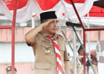 Mewakili Bupati Tasikmalaya Sekda moh.Zen Menjadi Inspektur Upacara Hari Pramuka Tingkat Kab Tasikmalaya
