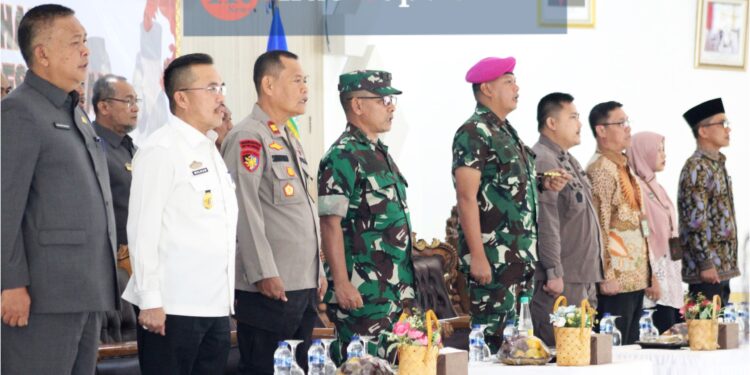 Danyonif 9 Marinir Menghadiri Pengukuhan Paskibraka Kabupaten Pesawaran