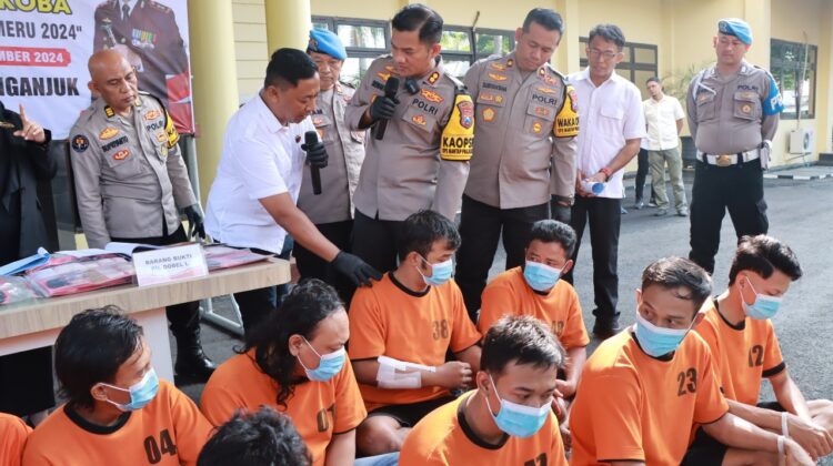 Konferensi Pers Hasil Operasi Tumpas Narkoba Semeru 2024 Polres Nganjuk