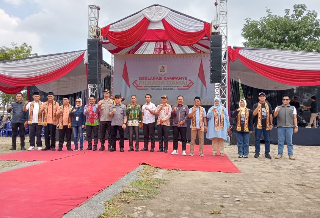 Deklarasi Damai Kampanye Pilkada Pringsewu 2024: Empat Paslon Berikrar Berkompetisi Sehat
