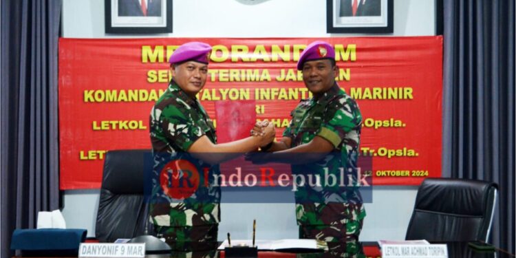 Memorandum Serah Terima Jabatan Danyonif 9 Marinir