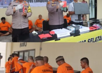 Polres Lampung Selatan Ungkap Kasus Perjudian dan TPPO dalam Konferensi Pers