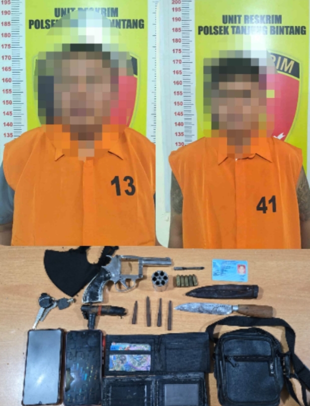 Polsek Tanjung Bintang Tangkap Dua Pelaku Curanmor Bersenjata Api