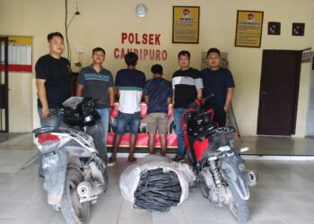 Dua Pelaku Pencurin Kabel Pengairan Sawah, di Tangkap Polisi Saat Patroli.