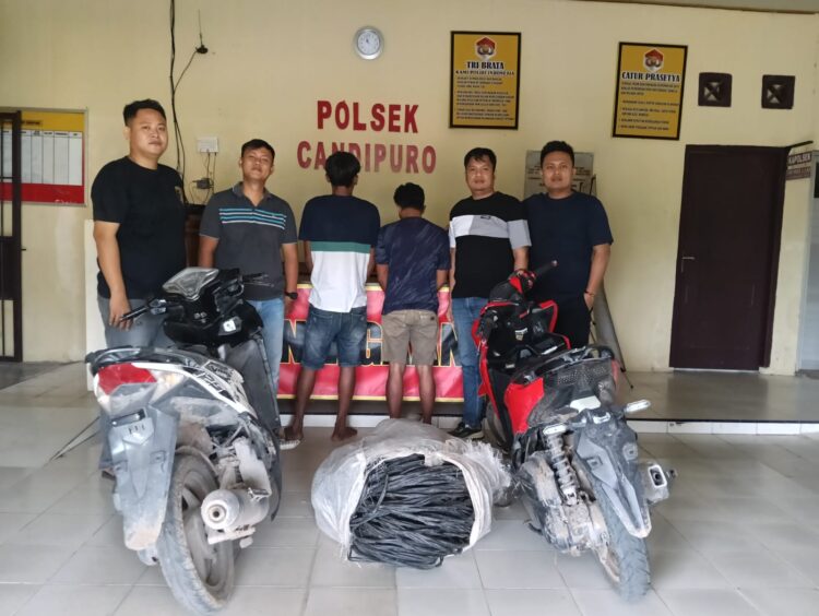 Dua Pelaku Pencurin Kabel Pengairan Sawah, di Tangkap Polisi Saat Patroli.