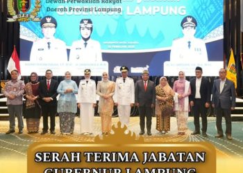 Ketua DPRD Provinsi Lampung Hadiri Sertijab Gubernur Lampung Terpilih