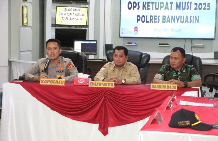 Pastikan Pengamanan Hari Raya Idul Fitri 1446 H, Polres Banyuasin Menggelar Rakor Linsek