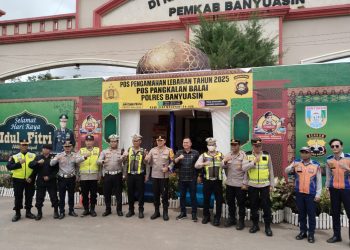 Polisi Stand By Di Pos Pengamanan Wilkum Polres Banyuasin, Antisipasi Kemacetan
