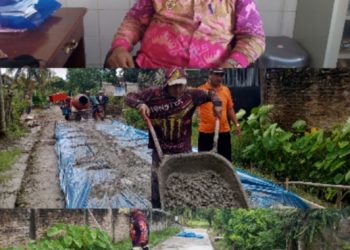 Pemdes Bumidaya Bangun Jalan Rabat Beton Sepanjang 225 M di Dusun Banyuwangi 01*
