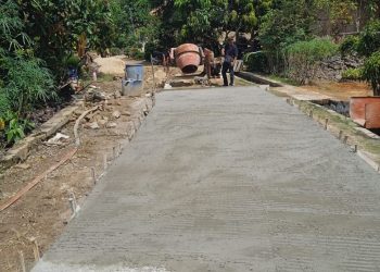 Pembangunan Rabat Beton Jalan Pekon, Melalui Dana Desa Gunung Raya Tahun Anggaran 2025