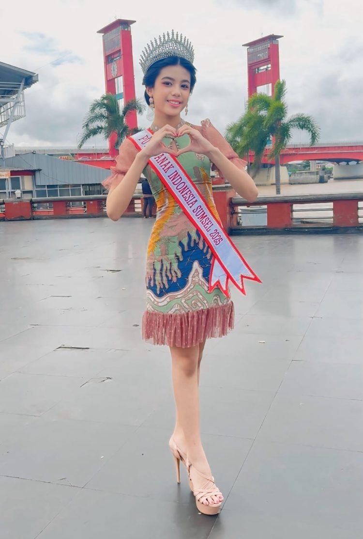 Putri Anak Indonesia Sumatera Selatan 2025 Kalinka Shereen Shaquilla Mengucapkan Selamat HUT Kota Palembang Ke-1342