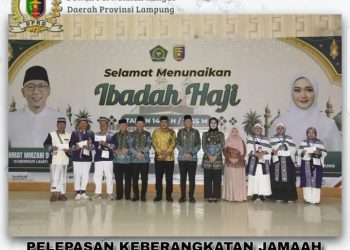 Pelepasan Keberangkatan Jamaah Haji Kloter I Provinsi Lampung Tahun 1446H/2025 M