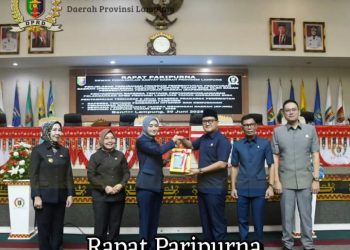 DPRD Provinsi Lampung Gelar Rapat Paripurna Pembentukan Raperda Provinsi Lampung