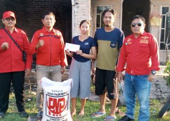 Ormas PETIR DPC  Palas Berikan Bantuan Tali Asih Korban Kebakaran Rumah di Desa Bali Agung