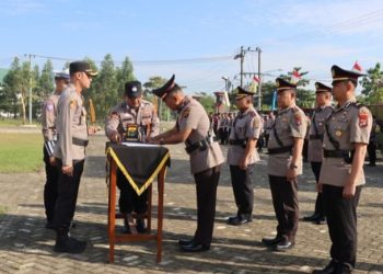 Tiga Pejabat Utama Polres Pringsewu Bergeser, dapat wejangan dari Kapolres