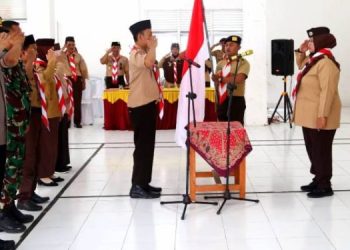 Wabup Pringsewu Lantik Gerakan Pramuka Kwartir Ranting Sukoharjo