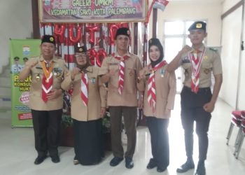 Gerakan Pramuka Kecamatan Sako Menggelar Pawai Obor hingga Penutupan HUT Pramuka Ke-64 Meriah