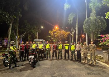 Polres Lampung Selatan dan Kodim 0421/LS Gelar Patroli Gabungan Malam Hari.