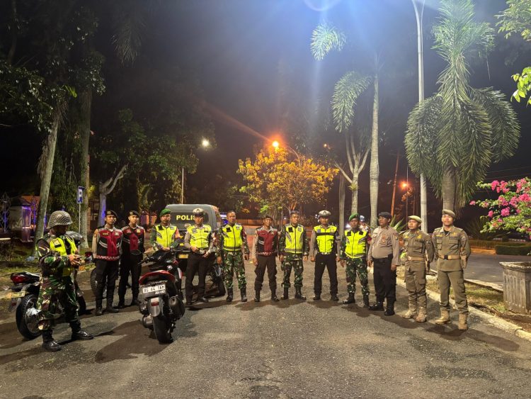 Polres Lampung Selatan dan Kodim 0421/LS Gelar Patroli Gabungan Malam Hari.