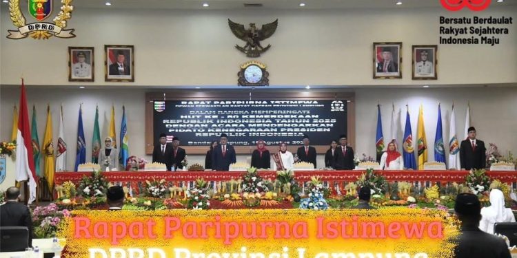 DPRD Provinsi Lampung Gelar Rapat Paripurna Istimewa Dalan Rangka HUT RI Ke-80