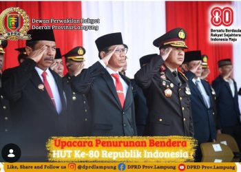 Anggota DPRD Provinsi Lampung Hadiri Upacara Penurunan Bendera