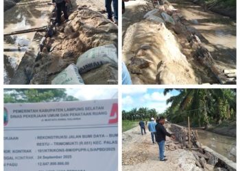 Pembangunan Talut Penahan Tanah Ruas Tanggul Bumi Asri Trimomukti Terkesan Asal Asalan