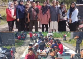 Masyarakat Desa Pulau Jaya Adakan Syukuran di Jalan Yang Baru Dibangun