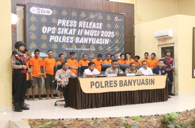 Polres Banyuasin gelar Press release dalam  Ops Sikat II Musi 2025