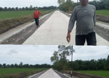 Pembangunan Jalan Bumi Daya Bumi Restu Pulau Jaya Trimo Mukti Mencapai Progres 45 Persen