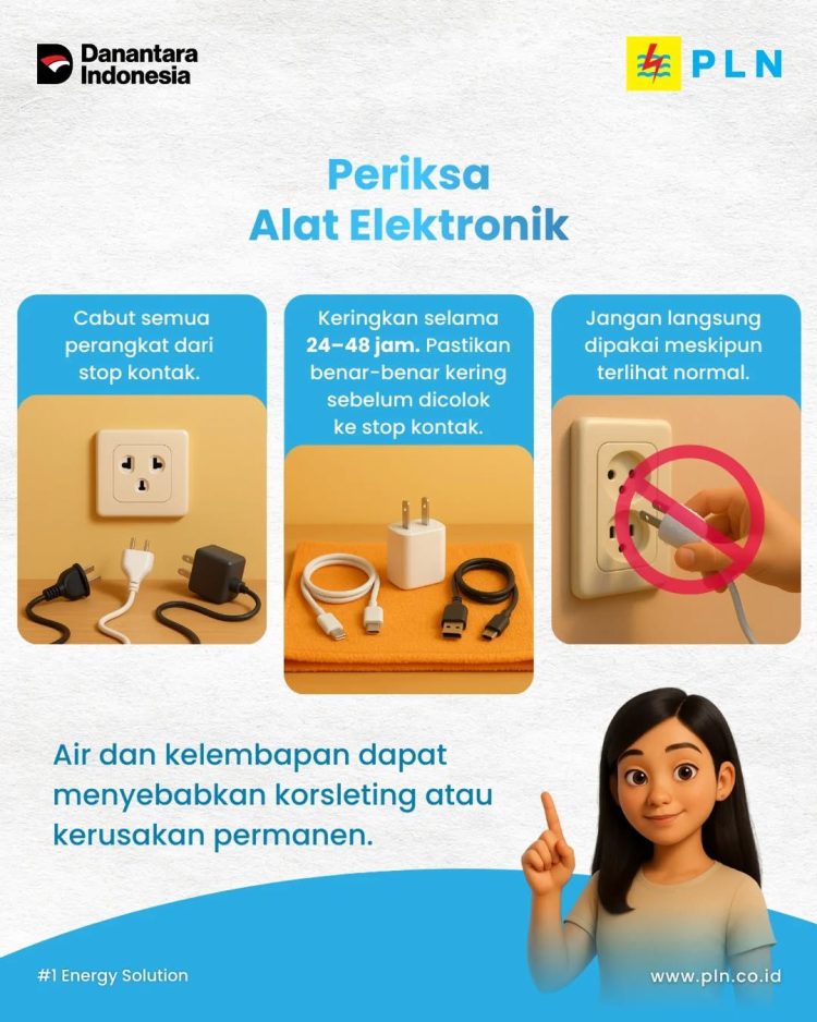 PLN UID S2JB Beri Tips Aman Menyalakan Listrik Pasca Rumah Terendam Banjir