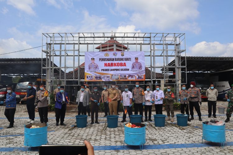 Barang Bukti Narkotika Senilai Rp230 Miliar Dimusnahkan, Polres Lampung Selatan Selamatkan Hampir 2 Juta Jiwa