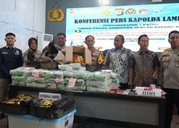 Polres Lampung Selatan Ungkap 3 Kasus Narkotika, Sita 118,59 Kg Sabu dan Selamatkan 479.857 Jiwa