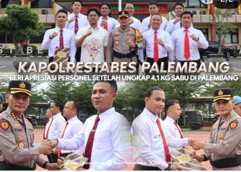 Kapolrestabes Palembang, Beri Apresiasi Personel Pengungkap Kasus Curanmor Dan Narkotika ‎