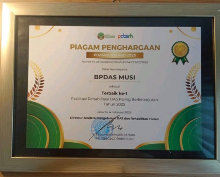 BPDAS Musi Raih Tiga Penghargaan pada PDASRH Award 2025 di Jakarta