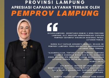 Sekretaris Komisi V DPRD Provinsi Lampung, Elly Wahyuni Apresiasi Capaian Pemprov Setempat Dikancah Nasional Prihal Layanan Publik