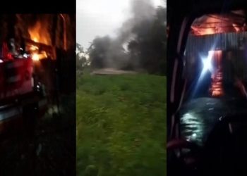 Gudang BBM Ilegal Terbakar di Merbau Mataram Lampung Selatan, Diduga Milik Anggota TNI AD