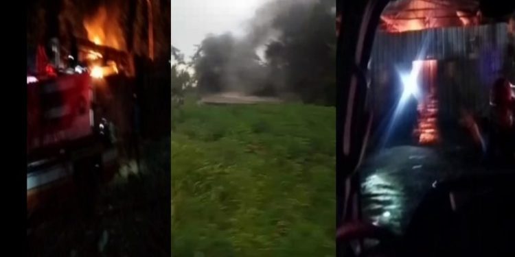 Gudang BBM Ilegal Terbakar di Merbau Mataram Lampung Selatan, Diduga Milik Anggota TNI AD