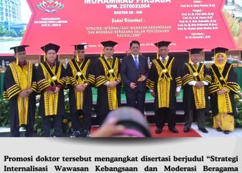 Ketua DPRD Provinsi Lampung, A. Giri Akbar, SE., MBA., bersama Gubernur Lampung Rahmat Mirzani Djausal, ST., MT., Hadiri Ujian Terbuka Promosi Doktor Muhammad Firsada, M.Si.,