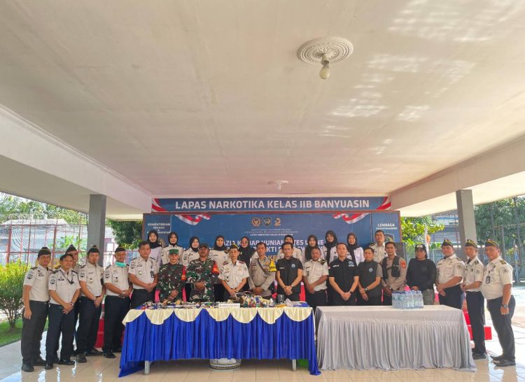Tanpa Kompromi, Lapas Narkotika Banyuasin Gelar Tes Urin Massal Gandeng TNI, Polri, dan BNN