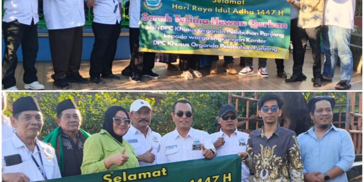 ORGANDA Pelabuhan Panjang Serahkan Bantuan Hewan Kurban kepada Masyarakat Sekitar