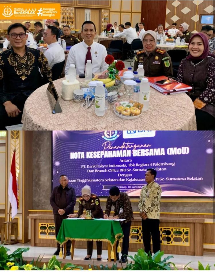 Penandatangan MoU PT. BRI, TBK Region 4 Palembang Dan Branch Office BRI se-Sumsel Dengan Kejaksaan Tinggi Sumsel Dengan Kejaksaan Negeri se-Sumsel
